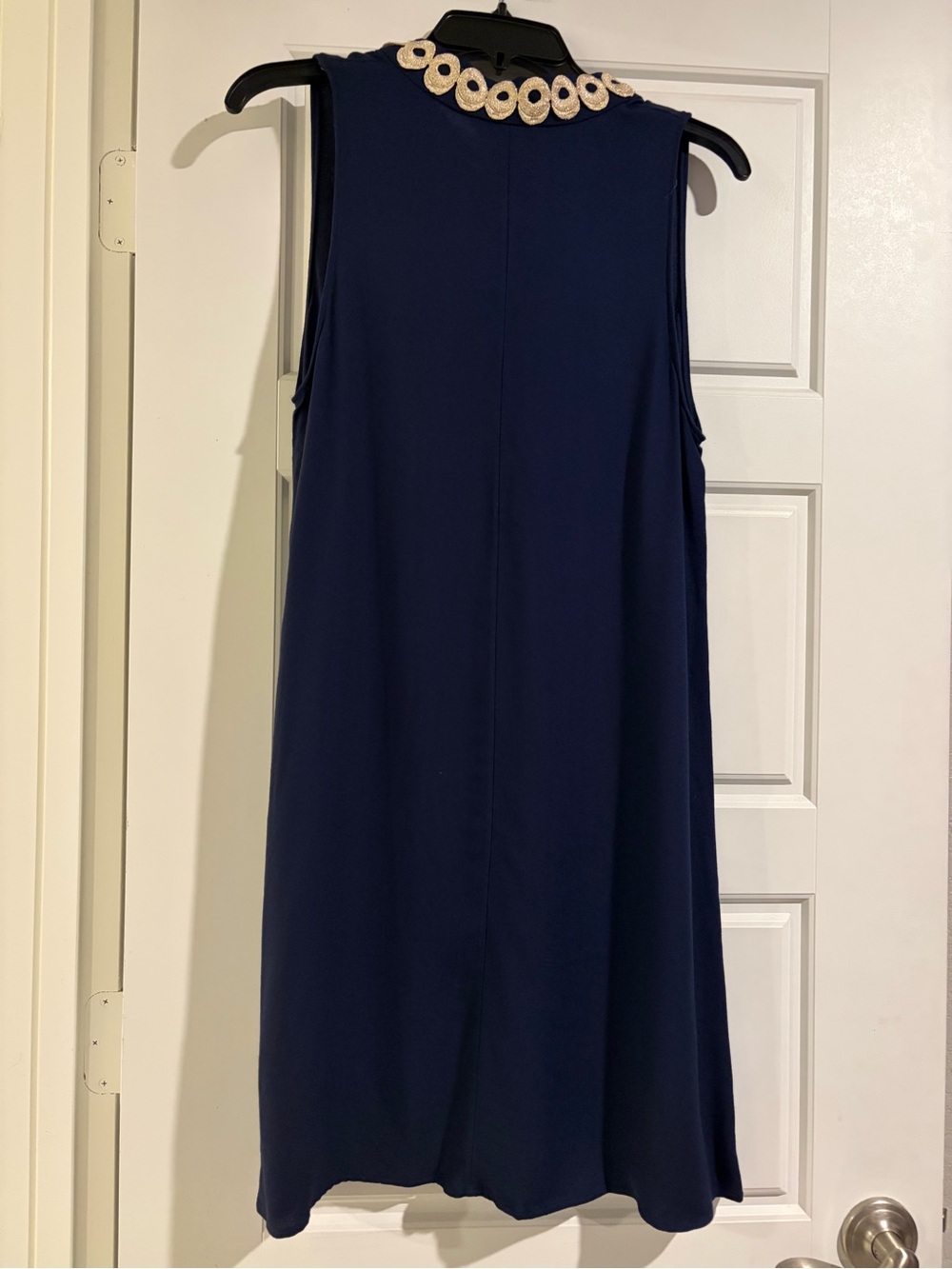 NWT Lilly Pulitzer| Jane Shift Navy Embellished V-Neck Zip Vacation Dress | Sz 6 - Picture 6 of 11